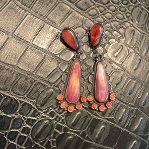 Purple and orange spiny oyster earring’s